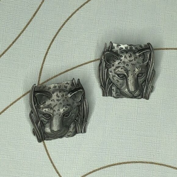 JJ Jonette 1986 Signed Leopard Post Back Earrings - Picture 1 of 8